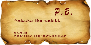 Poduska Bernadett névjegykártya